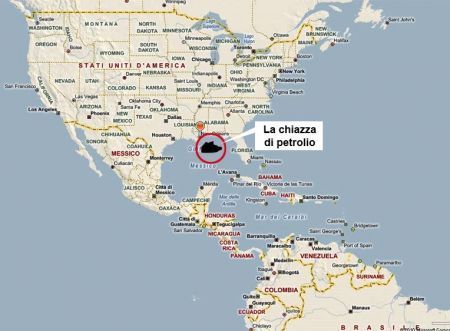 Golfo Messico petrolio mappa