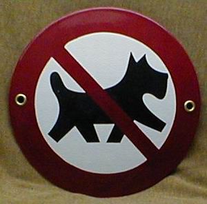 Ingresso vietato ai cani.