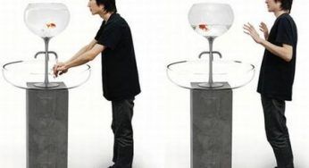 Risparmio idrico: il lavandino con la boccia e il pesce rosso