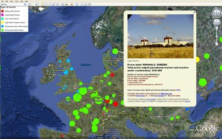 reattori nucleari mappa google earth