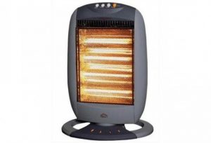 Stufa Alogena Oscillante 1200W – 3 Potenze 400/800/1200W, Basso Consumo, Colore Grigio