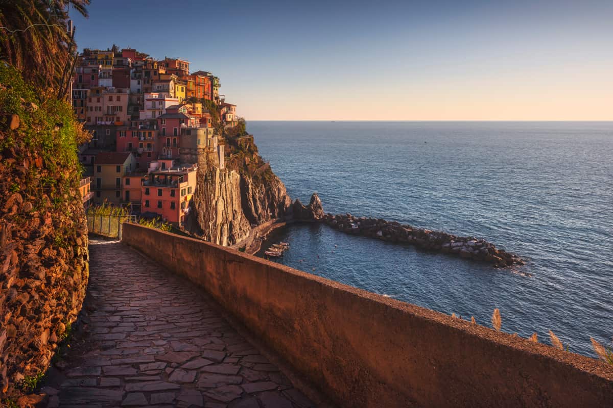 Percorso da hiking vicino a Manarola, nelle Cinque Terre