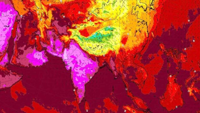 Caldo estremo in Asia (Screen Twitter World Meteorological Organization) Caldo estremo in Asia (Screen Twitter World Meteorological Organization)