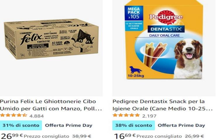 amazon prime day offerte prodotti cani e gatti amazon