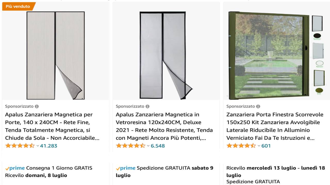 Zanzariere economiche quanto costano su Amazon