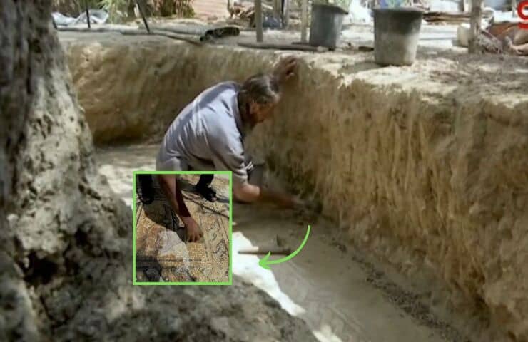 Agricoltore scava trova mosaico