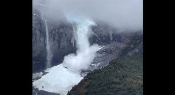 Cile, crolla un enorme ghiacciaio: colpa del clima | Video