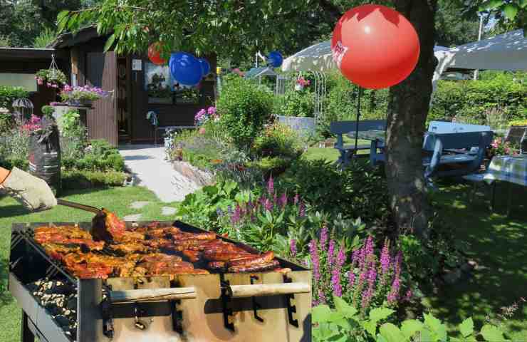 Un giardino allestito per un party