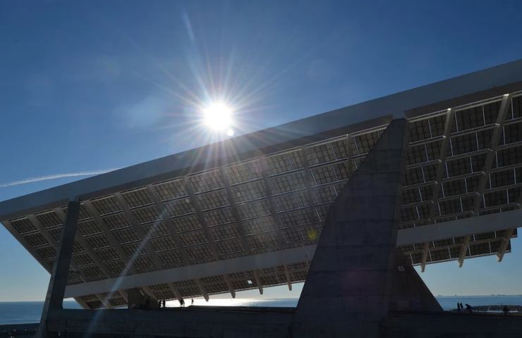 Un impianto fotovoltaico in funzione