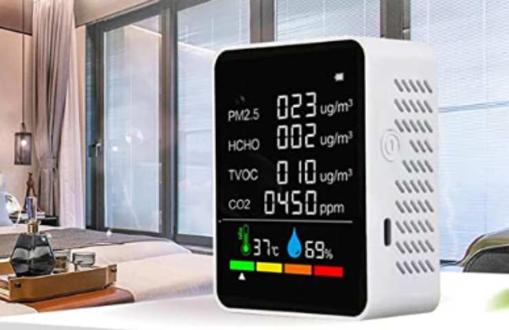 Un termometro per la misurazione della qualità dell'aria in casa