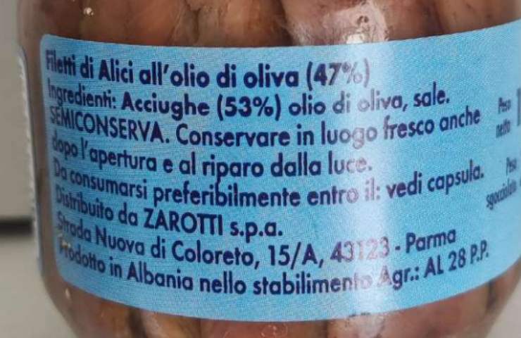 alici ritirate dal mercato