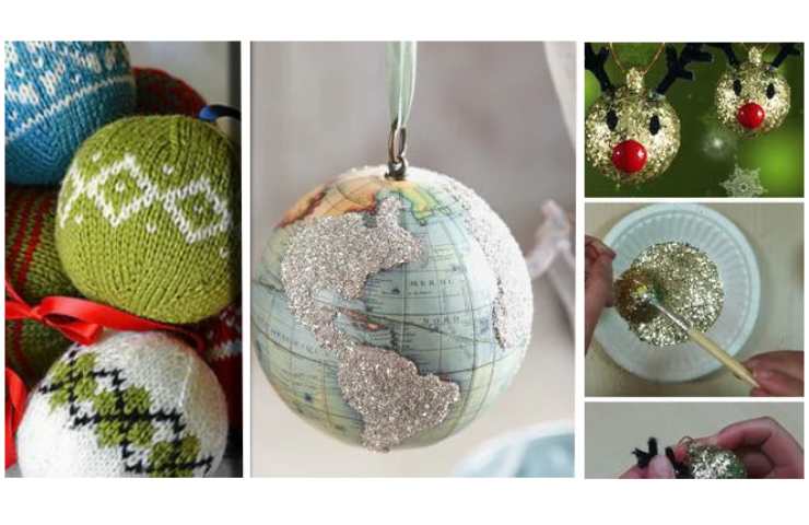 Un collage di palline natalizie personalizzate