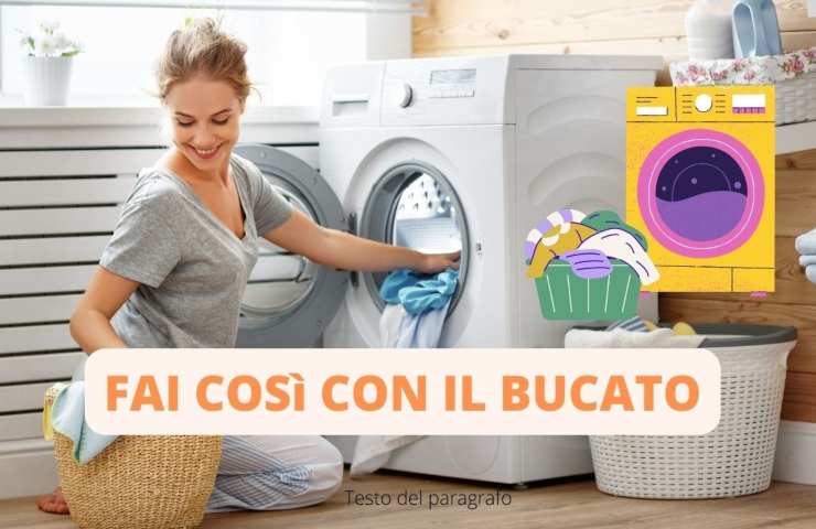 Una donna mentre fa il bucato