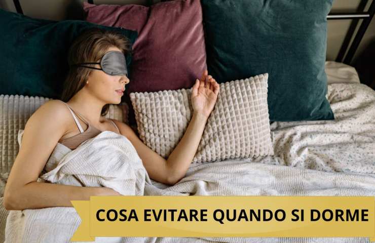 cosa evitare quando si dorme