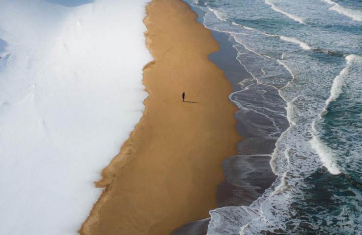 Mare del Giappone fenomeno neve mare