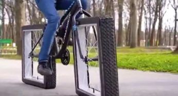 Bici strane e dove trovarle: questa ha le ruote quadrate! E sì, funziona