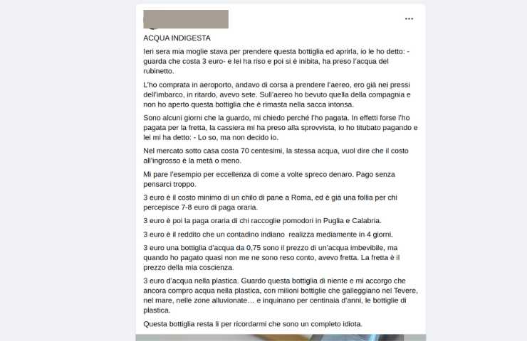 facebook post protesta acqua