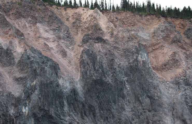 Svizzera frana Albula rocce