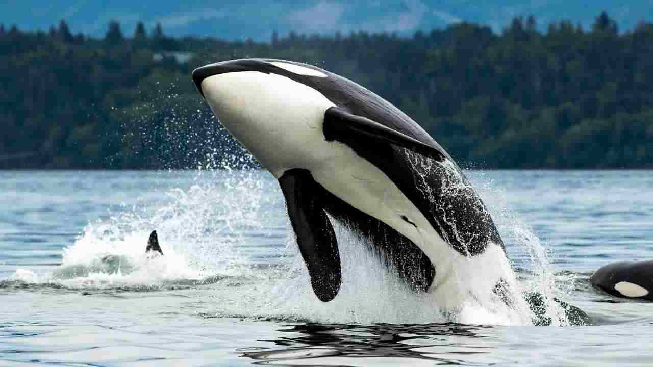orche attaccano le barche per gioco