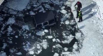 Uomo anziano finisce nel lago ghiacciato con il suo cane: la loro vita era giunta al termine