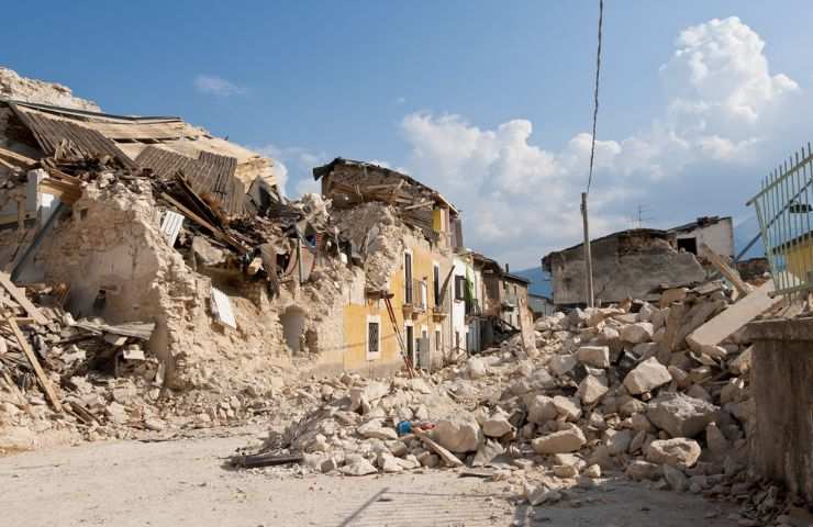 Paese distrutto dal terremoto