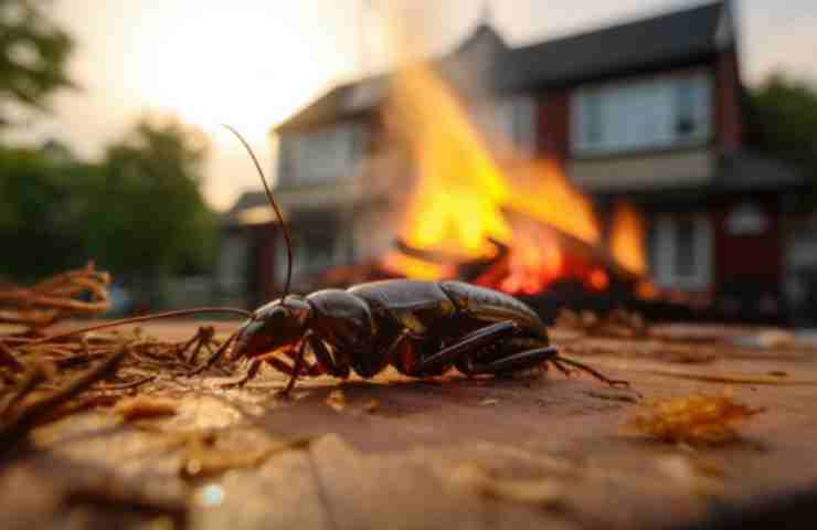 scarafaggio fuoco casa 