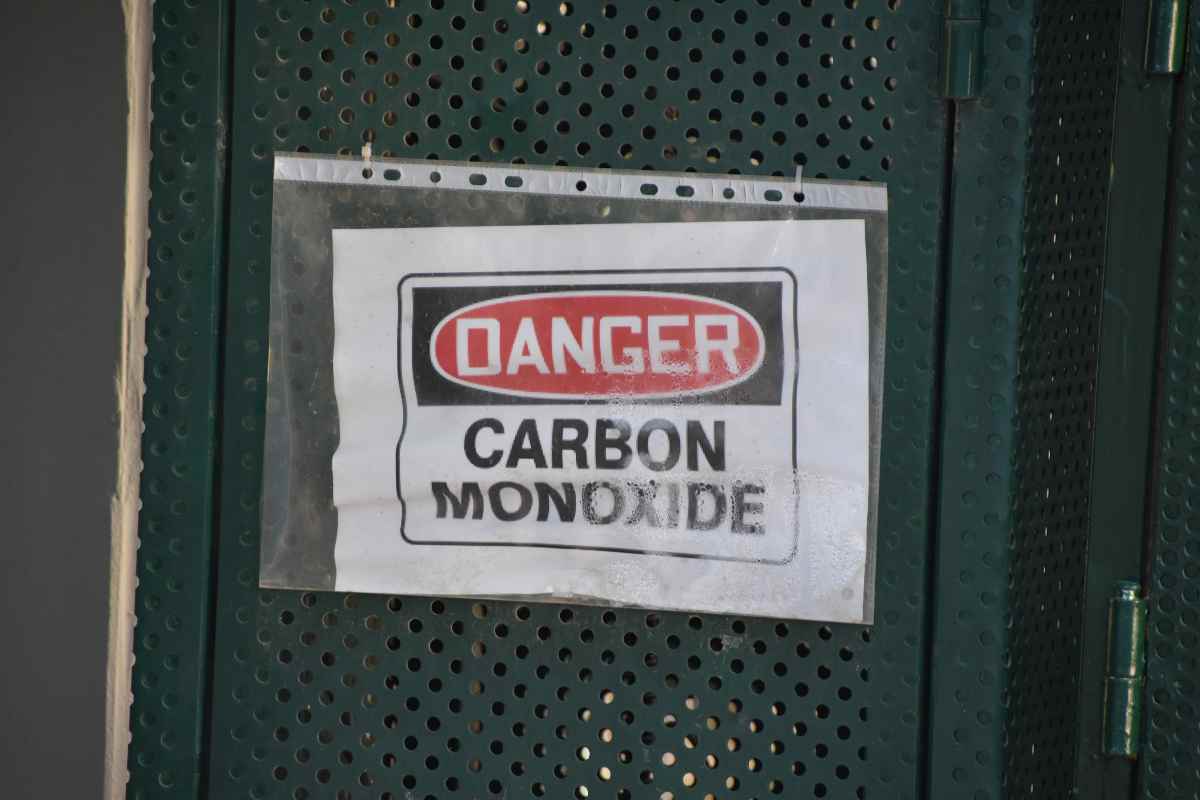 cartello di pericolo monossido di carbonio